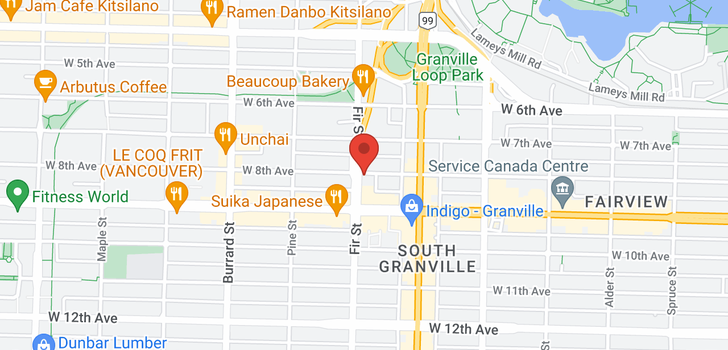 map of 1304 1590 W 8TH AVENUE